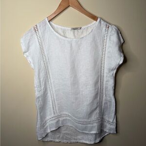 Chic White Women's Blouse with Lace Detail